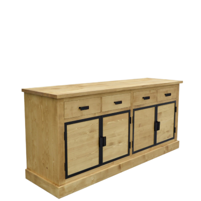 Base LOFT 4 Tiroirs + 4 Portes en Bois & Métal portes en bois Buffets & bahuts en bois massif meublespin.fr - mobilier et de décoration de style montagne ou chalet- meubles en pin, mobilier en bois massif de qualité, canapés convertibles - https://meublespin.fr