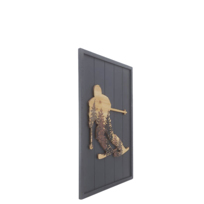 Cadre Déco en Bois Modèle skieur 48 x 72 cm Cadres et déco meublespin.fr - mobilier et de décoration de style montagne ou chalet- meubles en pin, mobilier en bois massif de qualité, canapés convertibles - https://meublespin.fr