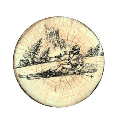 Galette tignes ronde Ø 38 cm Skieur – Télécabine Galettes de Chaises meublespin.fr - mobilier et de décoration de style montagne ou chalet- meubles en pin, mobilier en bois massif de qualité, canapés convertibles - https://meublespin.fr
