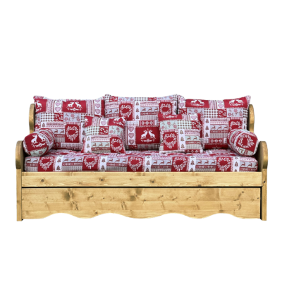 Canapé Montagne fixe 4 places en Pin Massif – Chambéry rouge cuir - meublespin.fr - Canapés fixes Canapé Montagne fixe 4 places en Pin Massif – Chambéry rouge cuir Canapés fixes meublespin.fr - mobilier et de décoration de style montagne ou chalet- meubles en pin, mobilier en bois massif de qualité, canapés convertibles - https://meublespin.fr