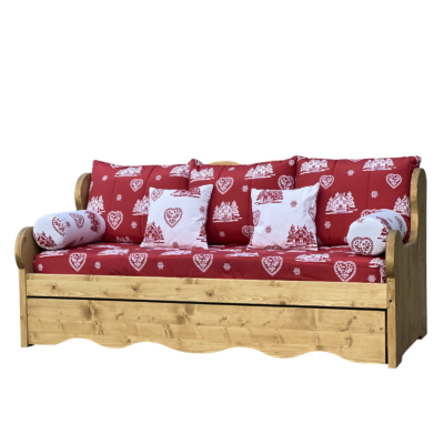 Canapé Montagne fixe 4 places en Pin Massif – Courchevel rouge - meublespin.fr - Canapés fixes Canapé Montagne fixe 4 places en Pin Massif – Courchevel rouge Canapés fixes meublespin.fr - mobilier et de décoration de style montagne ou chalet- meubles en pin, mobilier en bois massif de qualité, canapés convertibles - https://meublespin.fr