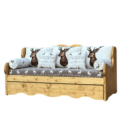 Canapé fixe 4 places Chamonix en Pin Massif – Grand cerf gris Canapés fixes meublespin.fr - mobilier et de décoration de style montagne ou chalet- meubles en pin, mobilier en bois massif de qualité, canapés convertibles - https://meublespin.fr