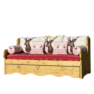 Canapé Montagne Gigogne en Pin Massif – Grand cerf rouge - meublespin.fr - Canapés Gigognes en Bois Massif Canapé Montagne Gigogne en Pin Massif – Grand cerf rouge Canapés Gigognes en Bois Massif meublespin.fr - mobilier et de décoration de style montagne ou chalet- meubles en pin, mobilier en bois massif de qualité, canapés convertibles - https://meublespin.fr