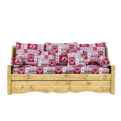 Canapé Gigogne Jura en Pin Massif – Chambéry rouge Canapés Gigognes en Bois Massif meublespin.fr - mobilier et de décoration de style montagne ou chalet- meubles en pin, mobilier en bois massif de qualité, canapés convertibles - https://meublespin.fr