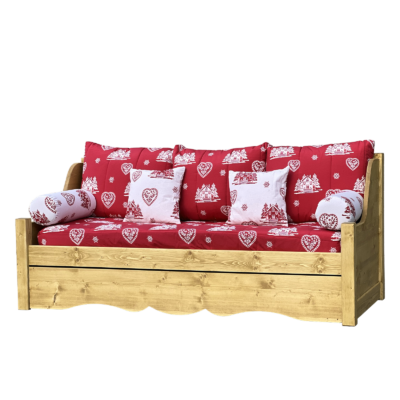Canapé Gigogne Jura en Pin Massif – Courchevel rouge Canapés Gigognes en Bois Massif meublespin.fr - mobilier et de décoration de style montagne ou chalet- meubles en pin, mobilier en bois massif de qualité, canapés convertibles - https://meublespin.fr