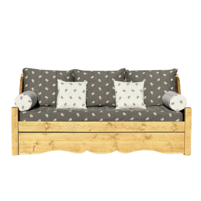 Canapé Gigogne Jura en Pin Massif – Edelweiss gris Canapés Gigognes en Bois Massif meublespin.fr - mobilier et de décoration de style montagne ou chalet- meubles en pin, mobilier en bois massif de qualité, canapés convertibles - https://meublespin.fr