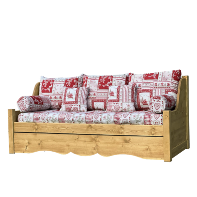 Canapé Gigogne Jura en Pin Massif – Vanoise rouge Canapés Gigognes en Bois Massif meublespin.fr - mobilier et de décoration de style montagne ou chalet- meubles en pin, mobilier en bois massif de qualité, canapés convertibles - https://meublespin.fr