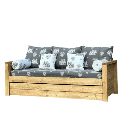 Canapé fixe 4 places Montana en Pin Massif – Courchevel gris Canapés fixes meublespin.fr - mobilier et de décoration de style montagne ou chalet- meubles en pin, mobilier en bois massif de qualité, canapés convertibles - https://meublespin.fr