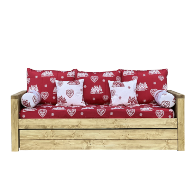 Canapé fixe 4 places Montana en Pin Massif – Courchevel rouge Canapés fixes meublespin.fr - mobilier et de décoration de style montagne ou chalet- meubles en pin, mobilier en bois massif de qualité, canapés convertibles - https://meublespin.fr