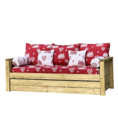 Canapé fixe 4 places Montana en Pin Massif – Courchevel rouge Canapés fixes meublespin.fr - mobilier et de décoration de style montagne ou chalet- meubles en pin, mobilier en bois massif de qualité, canapés convertibles - https://meublespin.fr