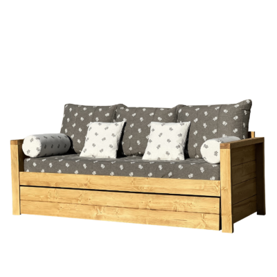 Canapé fixe 4 places Montana en Pin Massif – Edelweiss gris Canapés fixes meublespin.fr - mobilier et de décoration de style montagne ou chalet- meubles en pin, mobilier en bois massif de qualité, canapés convertibles - https://meublespin.fr