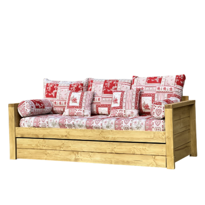 Canapé fixe 4 places Montana en Pin Massif – Vanoise rouge Canapés fixes meublespin.fr - mobilier et de décoration de style montagne ou chalet- meubles en pin, mobilier en bois massif de qualité, canapés convertibles - https://meublespin.fr