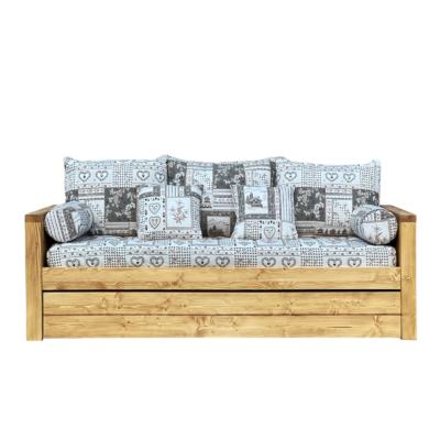 Canapé fixe 4 places Montana en Pin Massif – Vanoise taupe Canapés fixes meublespin.fr - mobilier et de décoration de style montagne ou chalet- meubles en pin, mobilier en bois massif de qualité, canapés convertibles - https://meublespin.fr