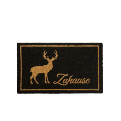 Paillasson Noir Cerf – 74 x 44 cm Paillassons meublespin.fr - mobilier et de décoration de style montagne ou chalet- meubles en pin, mobilier en bois massif de qualité, canapés convertibles - https://meublespin.fr