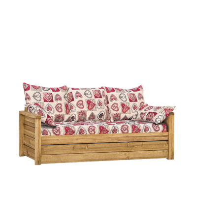 Canapé Gigogne Montana en Pin Massif – Tissu Choisy Canapés Gigognes en Bois Massif meublespin.fr - mobilier et de décoration de style montagne ou chalet- meubles en pin, mobilier en bois massif de qualité, canapés convertibles - https://meublespin.fr