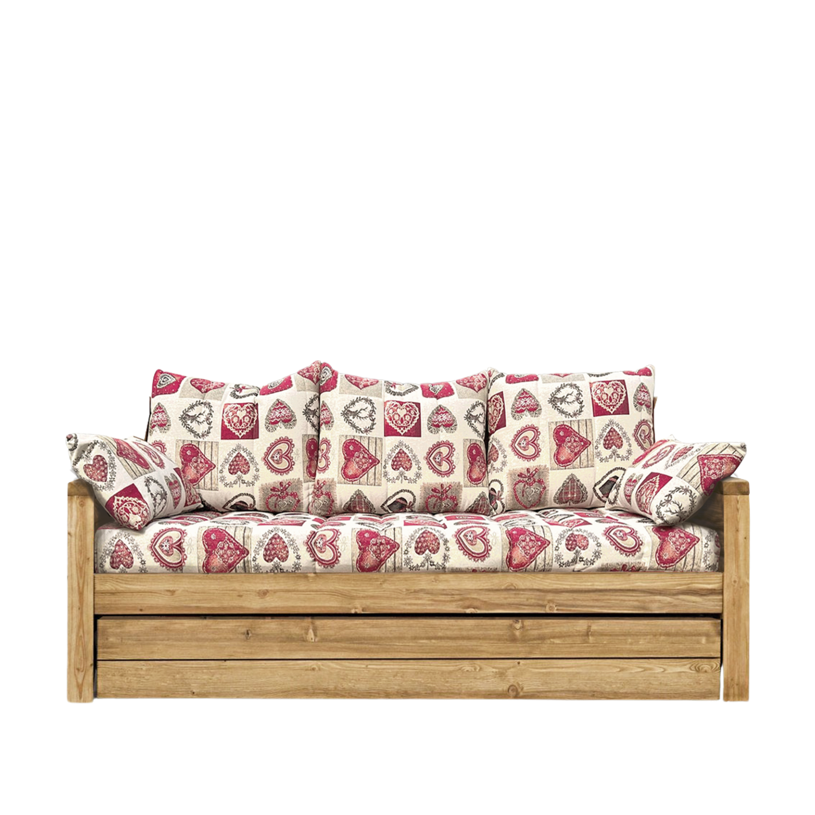 Canapé Gigogne Montana en Pin Massif – Tissu au Choix - meublespin.fr - Canapés Gigognes en Bois Massif Canapé Gigogne Montana en Pin Massif – Tissu au Choix Canapés Gigognes en Bois Massif meublespin.fr - mobilier et de décoration de style montagne ou chalet- meubles en pin, mobilier en bois massif de qualité, canapés convertibles - https://meublespin.fr