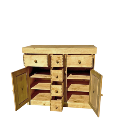 Buffet Bas Cerf 2 Portes et 6 Tiroirs en Pin Massif 120cm Buffets & bahuts en bois massif meublespin.fr - mobilier et de décoration de style montagne ou chalet- meubles en pin, mobilier en bois massif de qualité, canapés convertibles - https://meublespin.fr