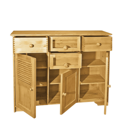 Buffet Bas Charme Grainetier 3 Portes + 4 Tiroirs Buffets & bahuts en bois massif meublespin.fr - mobilier et de décoration de style montagne ou chalet- meubles en pin, mobilier en bois massif de qualité, canapés convertibles - https://meublespin.fr