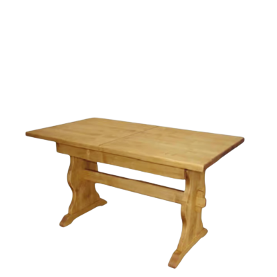 Table Monastère 140 x 80 cm (1 allonge/Plateau 45 mm) en Pin Massif Chamonix meublespin.fr - mobilier et de décoration de style montagne ou chalet- meubles en pin, mobilier en bois massif de qualité, canapés convertibles - https://meublespin.fr