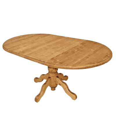 Table Ronde Pied Central Ø 95 cm (1 allonge) en Pin Massif Chamonix meublespin.fr - mobilier et de décoration de style montagne ou chalet- meubles en pin, mobilier en bois massif de qualité, canapés convertibles - https://meublespin.fr