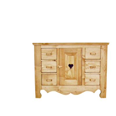 Commode 1 Porte + 6 Tiroirs Chamonix en Pin Massif 100 cm Chamonix meublespin.fr - mobilier et de décoration de style montagne ou chalet- meubles en pin, mobilier en bois massif de qualité, canapés convertibles - https://meublespin.fr