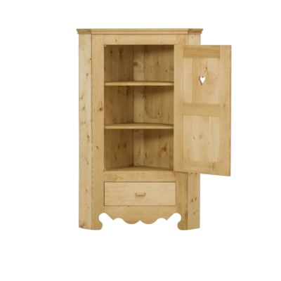 Armoire d&rsquo;angle 1 Porte et Tiroir Chamonix en Pin Massif Armoires en bois massif meublespin.fr - mobilier et de décoration de style montagne ou chalet- meubles en pin, mobilier en bois massif de qualité, canapés convertibles - https://meublespin.fr