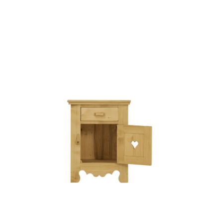 Chevet Chamonix 1 Porte 1 Tiroir en Pin Massif charnières à droite Chamonix meublespin.fr - mobilier et de décoration de style montagne ou chalet- meubles en pin, mobilier en bois massif de qualité, canapés convertibles - https://meublespin.fr