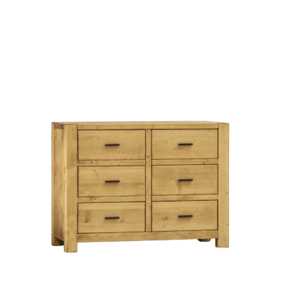 Commode 6 Tiroirs en Pin Massif Morzine 120cm Morzine meublespin.fr - mobilier et de décoration de style montagne ou chalet- meubles en pin, mobilier en bois massif de qualité, canapés convertibles - https://meublespin.fr