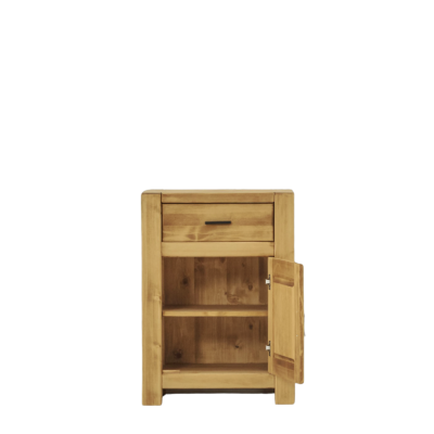 Confiturier Contemporain Morzine 1 Porte + Tiroir en Pin Massif Morzine meublespin.fr - mobilier et de décoration de style montagne ou chalet- meubles en pin, mobilier en bois massif de qualité, canapés convertibles - https://meublespin.fr
