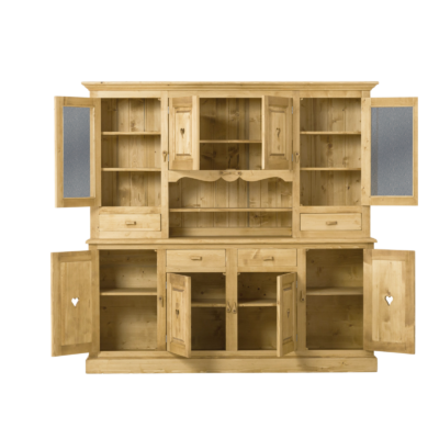 Vaisselier Chamonix 8 Portes et 4 Tiroirs en Pin Massif Chamonix meublespin.fr - mobilier et de décoration de style montagne ou chalet- meubles en pin, mobilier en bois massif de qualité, canapés convertibles - https://meublespin.fr