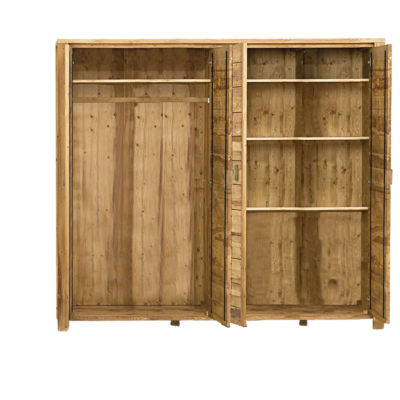 Armoire 4 Portes en Pin Brossé Montana Armoires en bois massif meublespin.fr - mobilier et de décoration de style montagne ou chalet- meubles en pin, mobilier en bois massif de qualité, canapés convertibles - https://meublespin.fr
