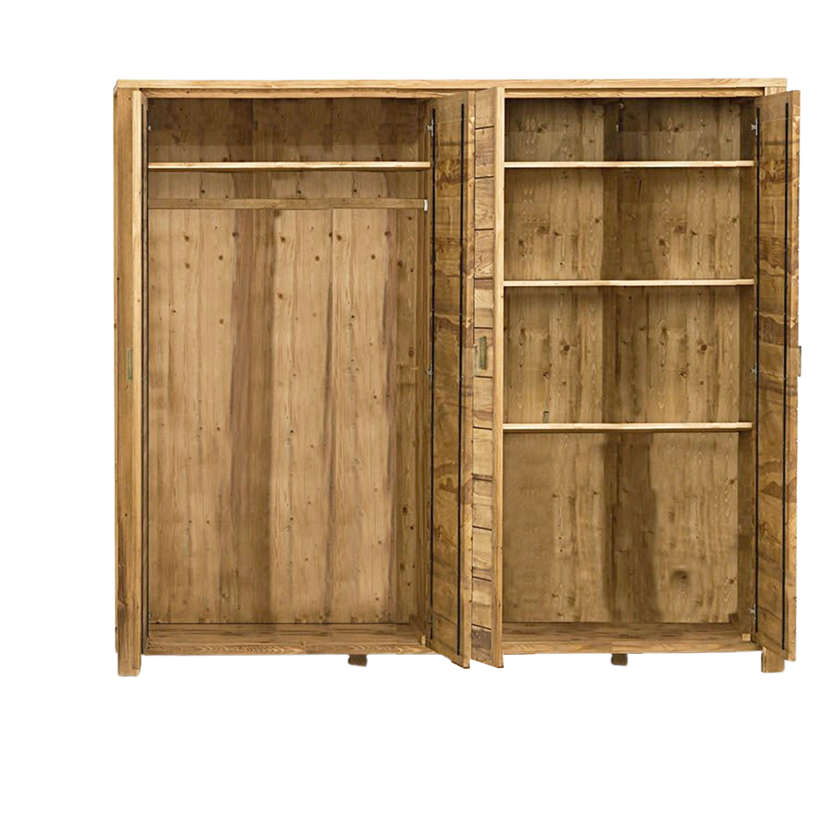 Armoire 4 Portes en Pin Brossé Montana - meublespin.fr - Armoires en bois massif Armoire 4 Portes en Pin Brossé Montana Armoires en bois massif meublespin.fr - mobilier et de décoration de style montagne ou chalet- meubles en pin, mobilier en bois massif de qualité, canapés convertibles - https://meublespin.fr