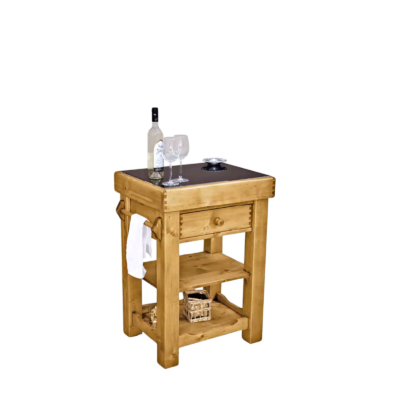Billot de cuisine double face en pin massif 62 cm Chamonix meublespin.fr - mobilier et de décoration de style montagne ou chalet- meubles en pin, mobilier en bois massif de qualité, canapés convertibles - https://meublespin.fr