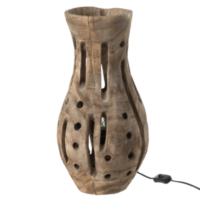 Lampe Elisabeth en Bois Naturel – h48 – Ø 27 cm Lampes à poser meublespin.fr - mobilier et de décoration de style montagne ou chalet- meubles en pin, mobilier en bois massif de qualité, canapés convertibles - https://meublespin.fr