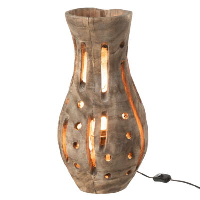 Lampe Elisabeth en Bois Naturel – h48 – Ø 27 cm Lampes à poser meublespin.fr - mobilier et de décoration de style montagne ou chalet- meubles en pin, mobilier en bois massif de qualité, canapés convertibles - https://meublespin.fr