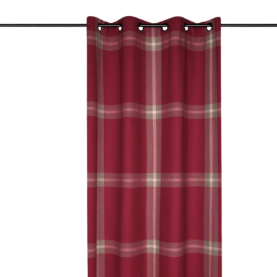 Rideau à oeillets Veran rouge Les Rideaux meublespin.fr - mobilier et de décoration de style montagne ou chalet- meubles en pin, mobilier en bois massif de qualité, canapés convertibles - https://meublespin.fr