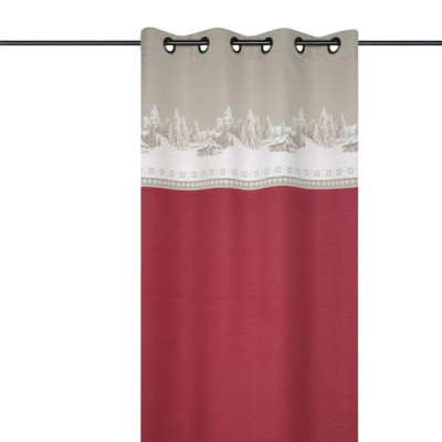 Rideau à œillets Abri rouge Les Rideaux meublespin.fr - mobilier et de décoration de style montagne ou chalet- meubles en pin, mobilier en bois massif de qualité, canapés convertibles - https://meublespin.fr