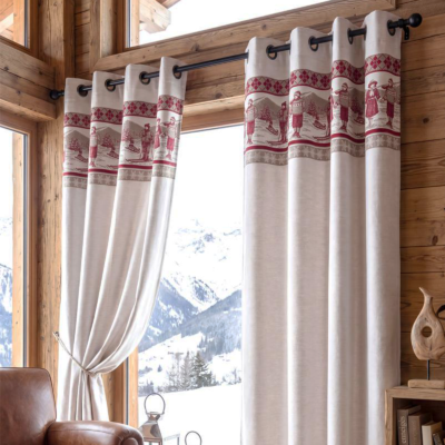 Rideau à œillets Montagnard naturel - meublespin.fr - Les Rideaux Rideau à œillets Montagnard naturel Les Rideaux meublespin.fr - mobilier et de décoration de style montagne ou chalet- meubles en pin, mobilier en bois massif de qualité, canapés convertibles - https://meublespin.fr