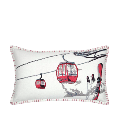 Coussin 60×35 cm – motif oeuf rouge – Villard écru Plaids et coussins meublespin.fr - mobilier et de décoration de style montagne ou chalet- meubles en pin, mobilier en bois massif de qualité, canapés convertibles - https://meublespin.fr