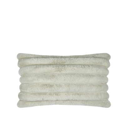 Coussin Polary écru 80 x 50 cm en fourrure synthétique Plaids et coussins meublespin.fr - mobilier et de décoration de style montagne ou chalet- meubles en pin, mobilier en bois massif de qualité, canapés convertibles - https://meublespin.fr