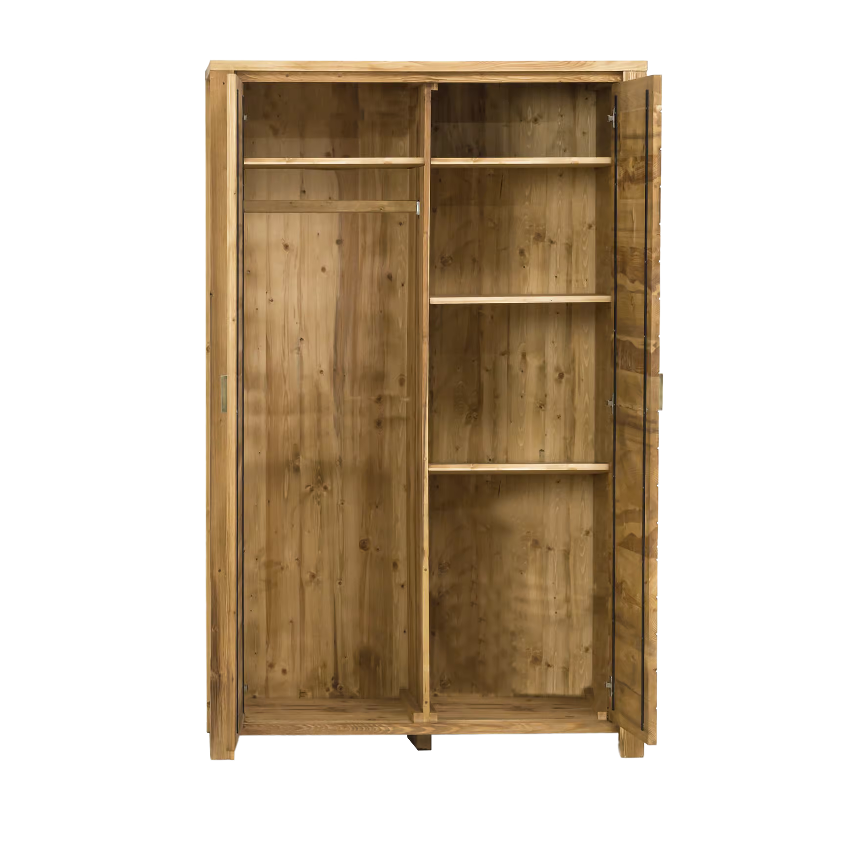 Armoire 2 Portes en Pin Brossé Montana - meublespin.fr - Armoires en bois massif Armoire 2 Portes en Pin Brossé Montana Armoires en bois massif meublespin.fr - mobilier et de décoration de style montagne ou chalet- meubles en pin, mobilier en bois massif de qualité, canapés convertibles - https://meublespin.fr