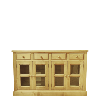 Buffet bas 4 portes vitrées en Bois Massif Chamonix - meublespin.fr - Buffets & bahuts en bois massif Buffet bas 4 portes vitrées en Bois Massif Chamonix Buffets & bahuts en bois massif meublespin.fr - mobilier et de décoration de style montagne ou chalet- meubles en pin, mobilier en bois massif de qualité, canapés convertibles - https://meublespin.fr