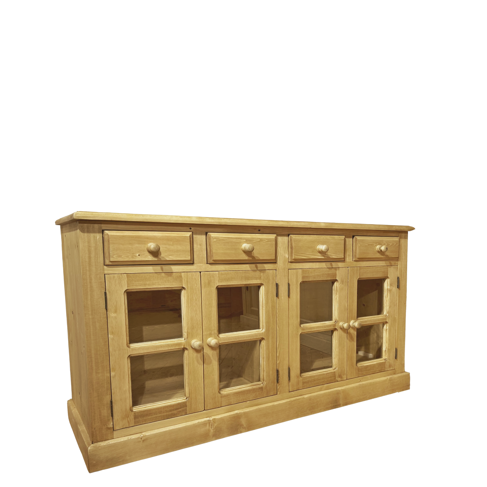 Buffet bas 4 portes vitrées en Bois Massif Chamonix - meublespin.fr - Buffets & bahuts en bois massif Buffet bas 4 portes vitrées en Bois Massif Chamonix Buffets & bahuts en bois massif meublespin.fr - mobilier et de décoration de style montagne ou chalet- meubles en pin, mobilier en bois massif de qualité, canapés convertibles - https://meublespin.fr