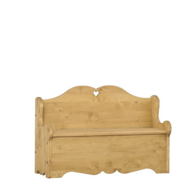 Banc coffre en pin avec accoudoirs 120 cm Chamonix meublespin.fr - mobilier et de décoration de style montagne ou chalet- meubles en pin, mobilier en bois massif de qualité, canapés convertibles - https://meublespin.fr
